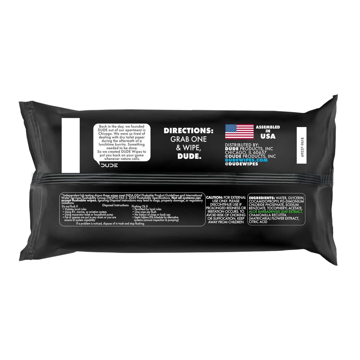 DUDE Wipes Unscented Flushable Wipes - Extra-Large Adult Wet Wipes for Sensitive Skin - 6 Pack (288 Count) - Infused with Vitamin E and Aloe - Septic and Sewer Safe