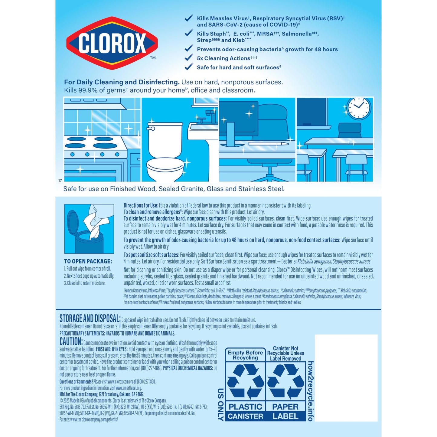 Clorox Disinfecting Wipes for Allergy Season, Bleach-Free, Multi-Surface Cleaner, Antibacterial, Fresh Scent & Crisp Lemon, 75 Count Each, Pack of 3